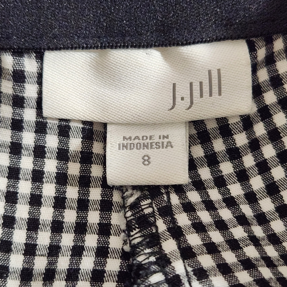 J. Jill Black and White Check Ankle Pants Size 8 - Picture 9 of 10